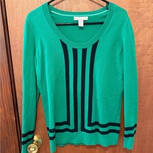Banana Republic Green and Black Knit Sweater